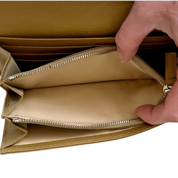 BULGARI Bvlgari RARE Gray/Cream Continental Long Wallet With Box - Picture 7 of 10